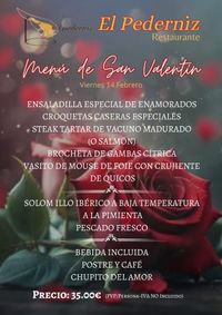 MENÚ DE SAN VALENTÍN RESTAURANTE EL PEDERNIZ