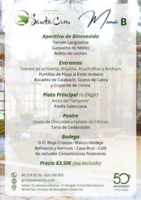 CARTA EVENTOS B RESTAURANTE GRANJA SANTA CREU