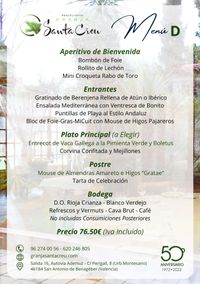 CARTA EVENTOS D RESTAURANTE GRANJA SANTA CREU CARTA EVENTOS D RESTAURANTE GRANJA SANTA CREU