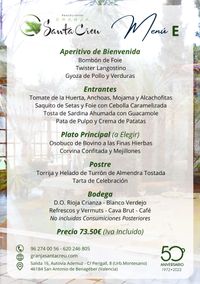 CARTA EVENTOS E RESTAURANTE GRANJA SANTA CREU CARTA EVENTOS E RESTAURANTE GRANJA SANTA CREU