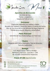 CARTA EVENTOS F RESTAURANTE GRANJA SANTA CREU