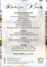 CARTA EVENTOS G RESTAURANTE GRANJA SANTA CREU